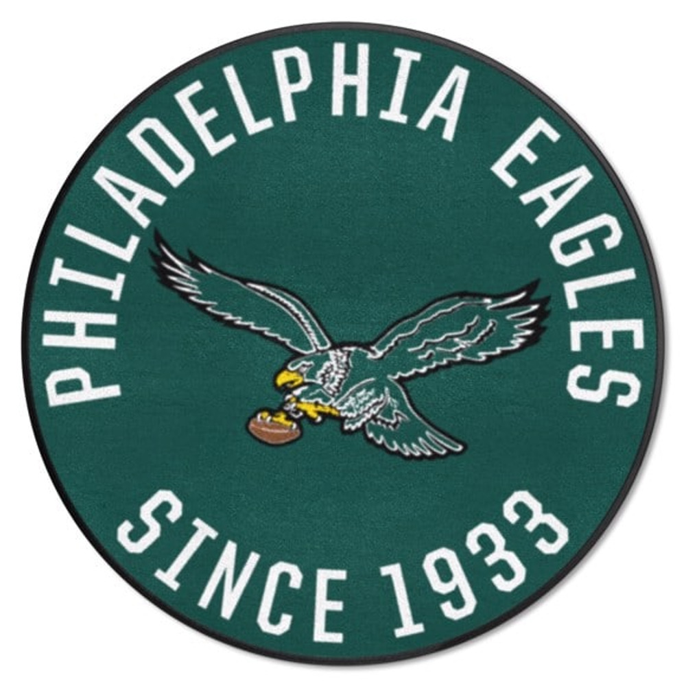 Philadelphia Eagles Roundel Mat Retro Green Soft NFL Man Cave Rug Nylon Bath